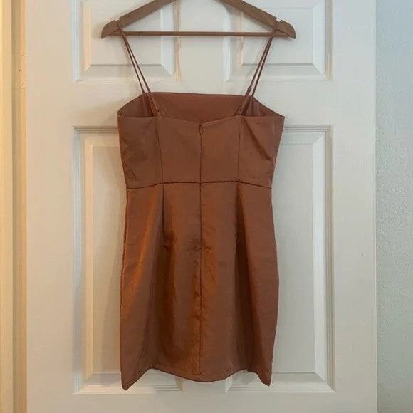 Superdown Gianna Slit Mini Dress Nude - S - Picture 8 of 8